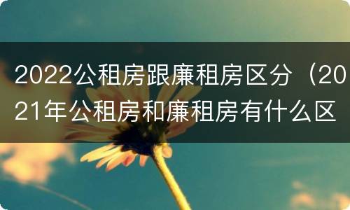 2022公租房跟廉租房区分（2021年公租房和廉租房有什么区别）