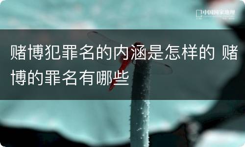 赌博犯罪名的内涵是怎样的 赌博的罪名有哪些