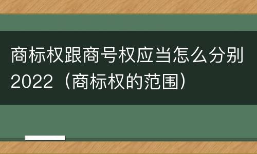 商标权跟商号权应当怎么分别2022（商标权的范围）
