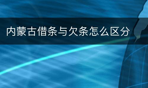 内蒙古借条与欠条怎么区分