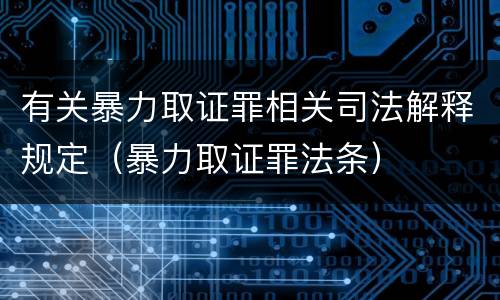 有关暴力取证罪相关司法解释规定（暴力取证罪法条）