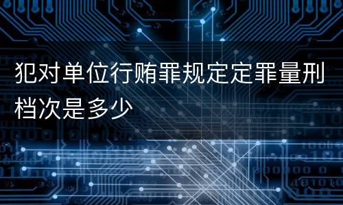 犯对单位行贿罪规定定罪量刑档次是多少