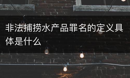 非法捕捞水产品罪名的定义具体是什么