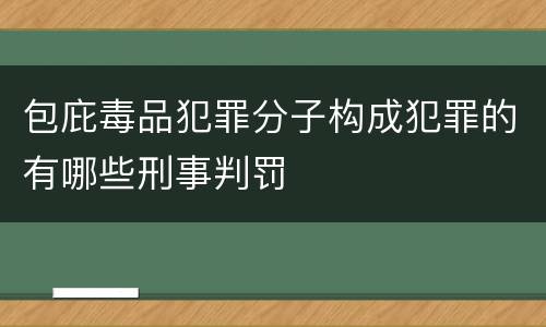 包庇毒品犯罪分子构成犯罪的有哪些刑事判罚