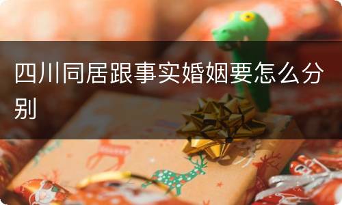 四川同居跟事实婚姻要怎么分别