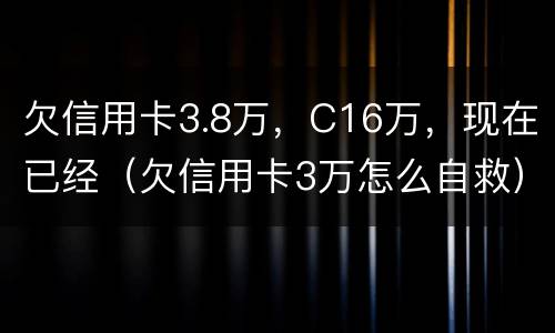 欠信用卡3.8万，C16万，现在已经（欠信用卡3万怎么自救）