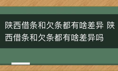 陕西借条和欠条都有啥差异 陕西借条和欠条都有啥差异吗