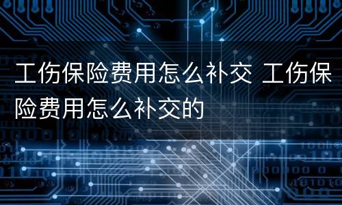 工伤保险费用怎么补交 工伤保险费用怎么补交的