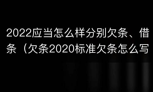 2022应当怎么样分别欠条、借条（欠条2020标准欠条怎么写）