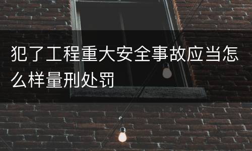 犯了工程重大安全事故应当怎么样量刑处罚