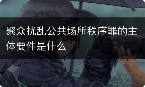 聚众扰乱公共场所秩序罪的主体要件是什么
