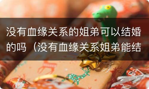 没有血缘关系的姐弟可以结婚的吗（没有血缘关系姐弟能结婚吗）