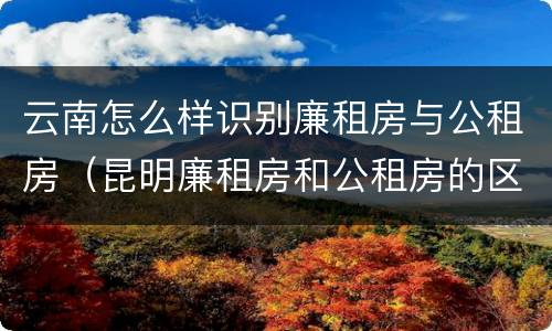 云南怎么样识别廉租房与公租房（昆明廉租房和公租房的区别）