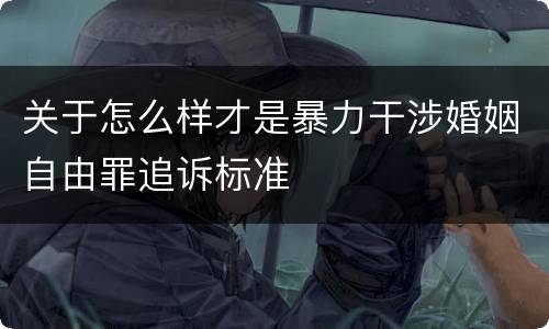 关于怎么样才是暴力干涉婚姻自由罪追诉标准