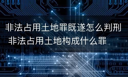 非法占用土地罪既遂怎么判刑 非法占用土地构成什么罪