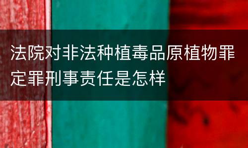 法院对非法种植毒品原植物罪定罪刑事责任是怎样