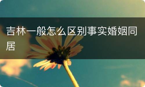 吉林一般怎么区别事实婚姻同居