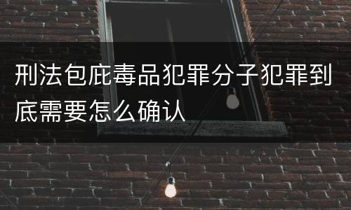 刑法包庇毒品犯罪分子犯罪到底需要怎么确认