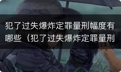 犯了过失爆炸定罪量刑幅度有哪些（犯了过失爆炸定罪量刑幅度有哪些标准）