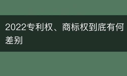 2022专利权、商标权到底有何差别