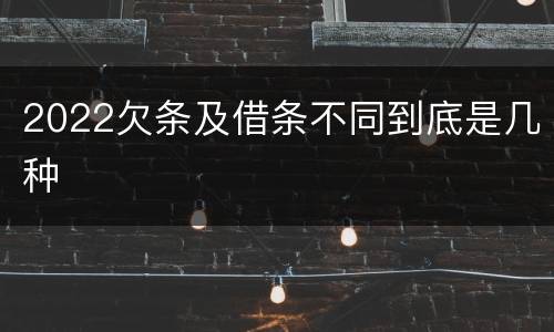 2022欠条及借条不同到底是几种