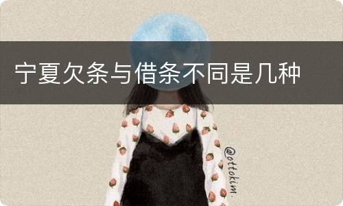 宁夏欠条与借条不同是几种