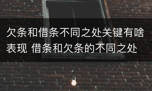 欠条和借条不同之处关键有啥表现 借条和欠条的不同之处