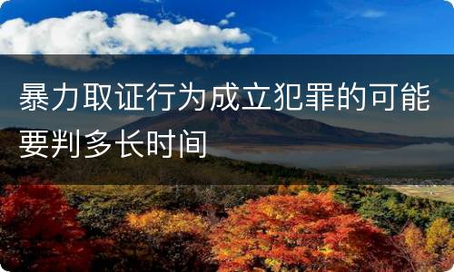 暴力取证行为成立犯罪的可能要判多长时间