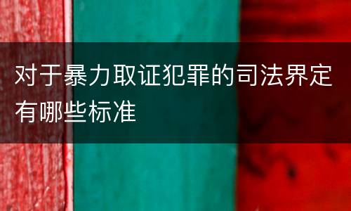 对于暴力取证犯罪的司法界定有哪些标准