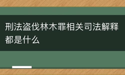 刑法盗伐林木罪相关司法解释都是什么
