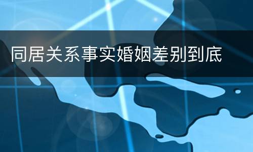 同居关系事实婚姻差别到底