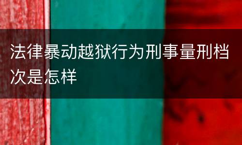 法律暴动越狱行为刑事量刑档次是怎样