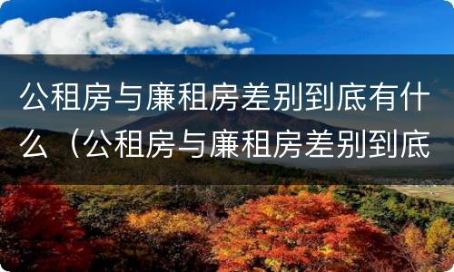 公租房与廉租房差别到底有什么（公租房与廉租房差别到底有什么区别）