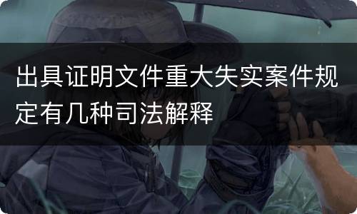 出具证明文件重大失实案件规定有几种司法解释