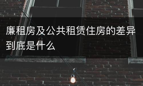 廉租房及公共租赁住房的差异到底是什么