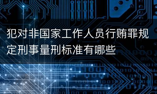 犯对非国家工作人员行贿罪规定刑事量刑标准有哪些