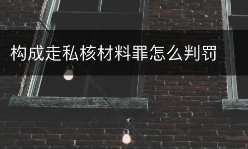构成走私核材料罪怎么判罚