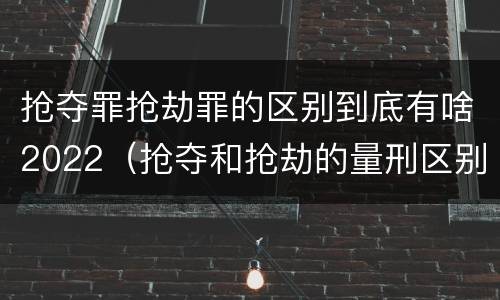 抢夺罪抢劫罪的区别到底有啥2022（抢夺和抢劫的量刑区别）