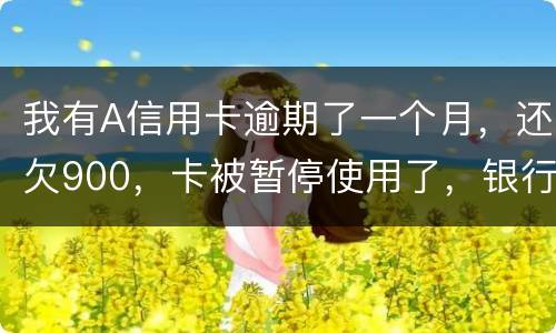 我有A信用卡逾期了一个月，还欠900，卡被暂停使用了，银行会走司法程序吗