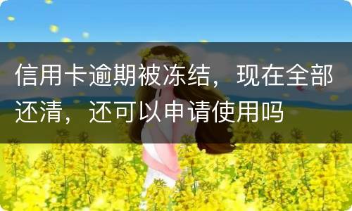 信用卡逾期被冻结，现在全部还清，还可以申请使用吗