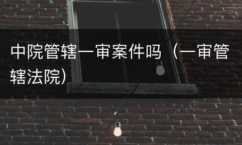 中院管辖一审案件吗（一审管辖法院）