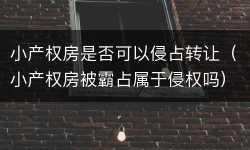 小产权房是否可以侵占转让（小产权房被霸占属于侵权吗）