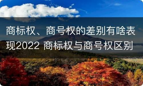 商标权、商号权的差别有啥表现2022 商标权与商号权区别