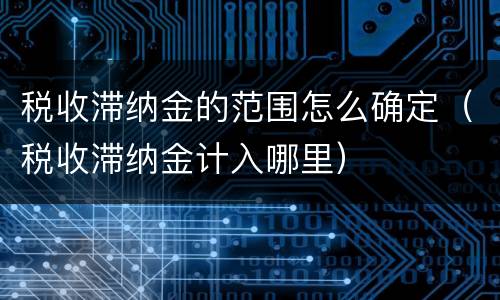 税收滞纳金的范围怎么确定（税收滞纳金计入哪里）