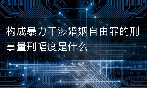 构成暴力干涉婚姻自由罪的刑事量刑幅度是什么