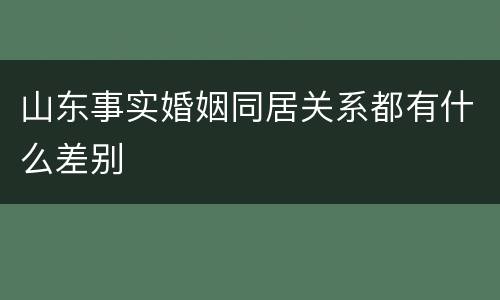 山东事实婚姻同居关系都有什么差别