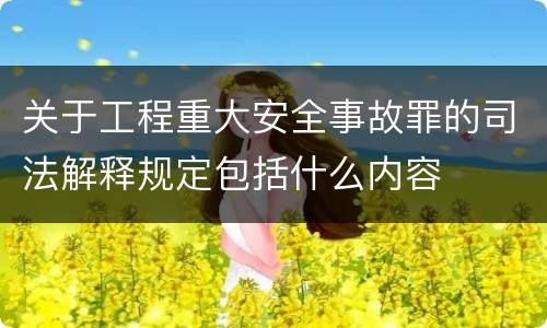 关于工程重大安全事故罪的司法解释规定包括什么内容