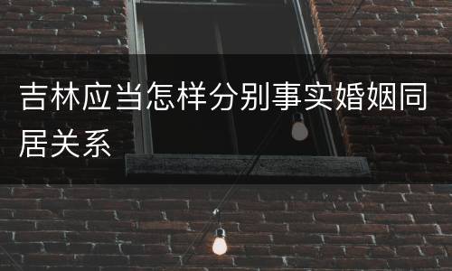 吉林应当怎样分别事实婚姻同居关系