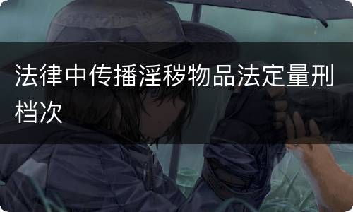 法律中传播淫秽物品法定量刑档次