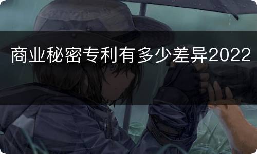 商业秘密专利有多少差异2022